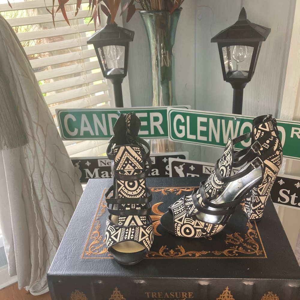Tribal print heels